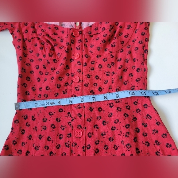 Reformation Milla Dress in Red and Black Size 0 - Picture 13 of 15